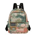 thumbnail image 1 of FORMRS Mini Backpack Purse for Women Travel Daypack Casual Shoulder Bag, Pink and Green Cat, 1 of 7