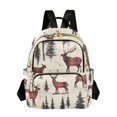 thumbnail image 1 of FORMRS Mini Backpack Purse for Women Quilted Travel Daypack Casual Shoulder Bag, Plaid Deer, 1 of 7