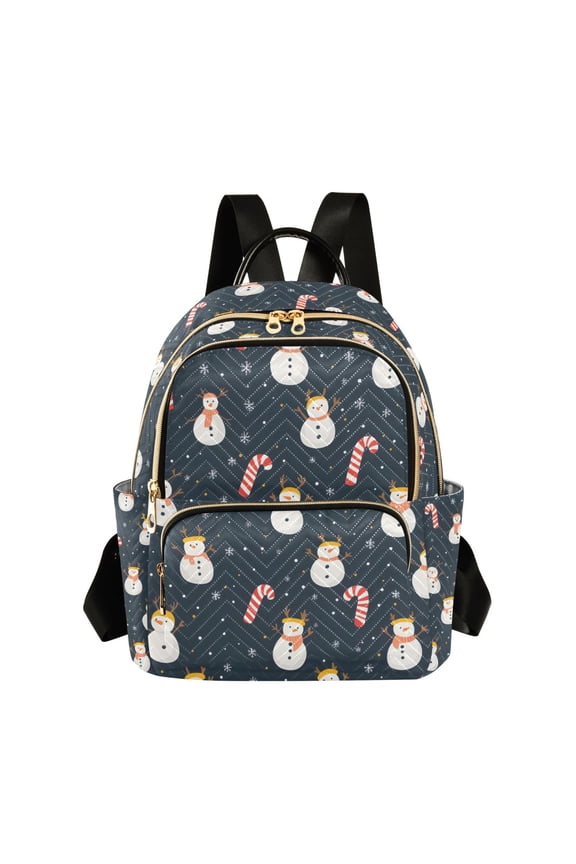 Mini Backpack Purse for Women Quilted Travel Daypack Casual Shoulder Bag, Playful Winter