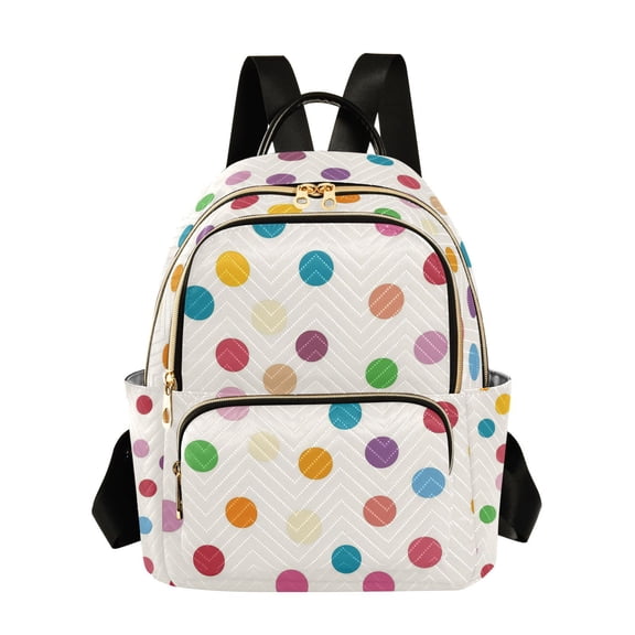 FORMRS Mini Backpack Purse for Women Quilted Travel Daypack Casual Shoulder Bag, Polka Dot