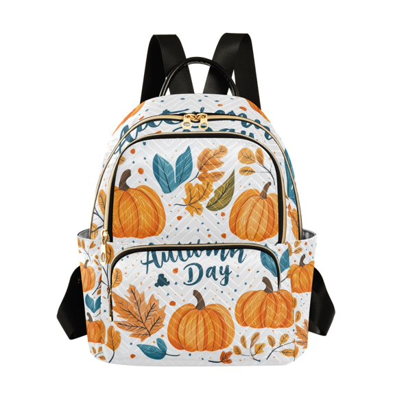 FORMRS Mini Backpack Purse for Women Travel Daypack Casual Shoulder Bag, Pumpkins Pattern