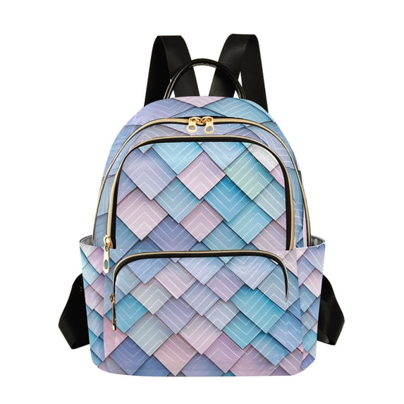 FORMRS Mini Backpack Purse for Women Travel Daypack Casual Shoulder Bag, Purple Art Pattern