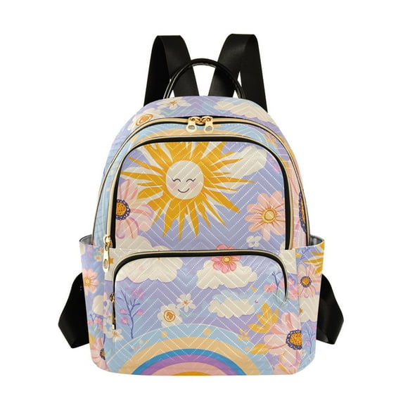 FORMRS Mini Backpack Purse for Women Travel Daypack Casual Shoulder Bag, Purple Clouds