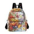 thumbnail image 1 of FORMRS Mini Backpack Purse for Women Travel Daypack Casual Shoulder Bag, Purple Floral Tomatoes, 1 of 7