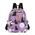 thumbnail image 1 of FORMRS Mini Backpack Purse for Women Travel Daypack Casual Shoulder Bag, Purple Halloween Pattern, 1 of 7