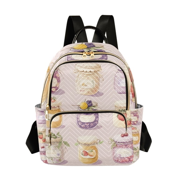 FORMRS Mini Backpack Purse for Women Quilted Travel Daypack Casual Shoulder Bag, Purple Jam Jars