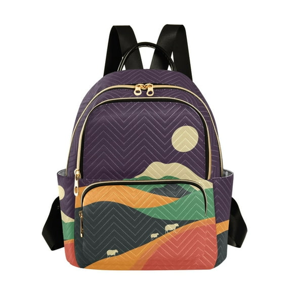 FORMRS Mini Backpack Purse for Women Travel Daypack Casual Shoulder Bag, Purple Mountain