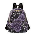 thumbnail image 1 of FORMRS Mini Backpack Purse for Women Travel Daypack Casual Shoulder Bag, Purple Roses, 1 of 7