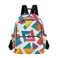 thumbnail image 1 of FORMRS Mini Backpack Purse for Women Travel Daypack Casual Shoulder Bag, Purple Triangles, 1 of 7