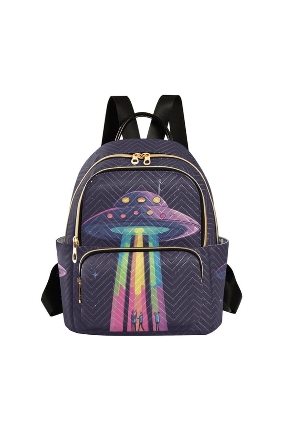 Mini Backpack Purse for Women Quilted Travel Daypack Casual Shoulder Bag, Purple UFO
