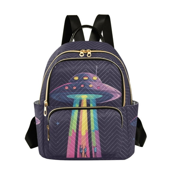 FORMRS Mini Backpack Purse for Women Travel Daypack Casual Shoulder Bag, Purple UFO
