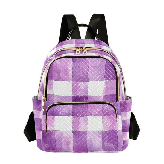 FORMRS Mini Backpack Purse for Women Travel Daypack Casual Shoulder Bag, Purple and White Pattern