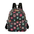 thumbnail image 1 of FORMRS Mini Backpack Purse for Women Travel Daypack Casual Shoulder Bag, Red Block Pattern, 1 of 7