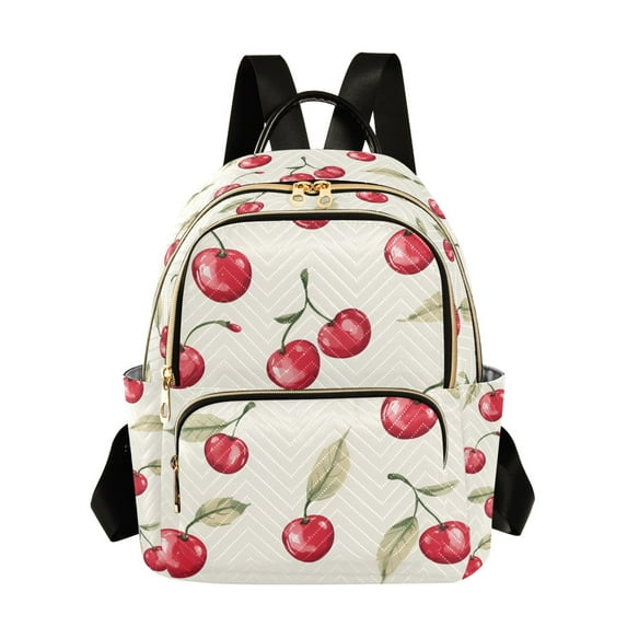 FORMRS Mini Backpack Purse for Women Travel Daypack Casual Shoulder Bag, Red Cherry