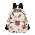 thumbnail image 1 of FORMRS Mini Backpack Purse for Women Quilted Travel Daypack Casual Shoulder Bag, Red Christmas Box Pattern, 1 of 7