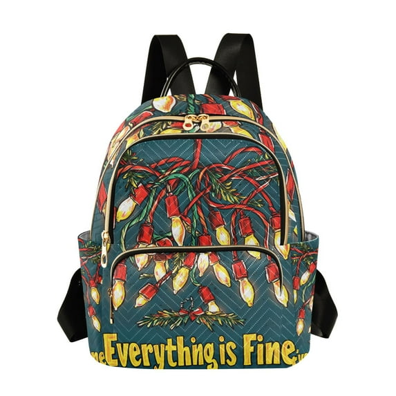 FORMRS Mini Backpack Purse for Women Travel Daypack Casual Shoulder Bag, Red Christmas Light