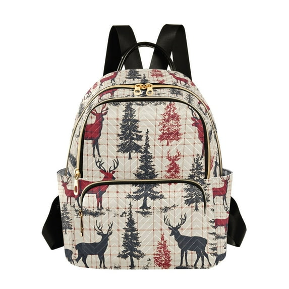 FORMRS Mini Backpack Purse for Women Travel Daypack Casual Shoulder Bag, Red Deer