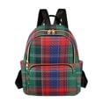 thumbnail image 1 of FORMRS Mini Backpack Purse for Women Quilted Travel Daypack Casual Shoulder Bag, Red Green Pattern, 1 of 7
