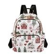thumbnail image 1 of FORMRS Mini Backpack Purse for Women Travel Daypack Casual Shoulder Bag, Red Nordic Christmas, 1 of 7