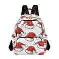 thumbnail image 1 of FORMRS Mini Backpack Purse for Women Travel Daypack Casual Shoulder Bag, Red Santa Hats Pattern, 1 of 7