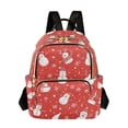 thumbnail image 1 of FORMRS Mini Backpack Purse for Women Travel Daypack Casual Shoulder Bag, Red Snowman, 1 of 7