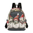 thumbnail image 1 of FORMRS Mini Backpack Purse for Women Quilted Travel Daypack Casual Shoulder Bag, Red Snowmen, 1 of 7