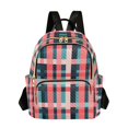thumbnail image 1 of FORMRS Mini Backpack Purse for Women Travel Daypack Casual Shoulder Bag, Red Teal Stripes, 1 of 7