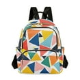 thumbnail image 1 of FORMRS Mini Backpack Purse for Women Quilted Travel Daypack Casual Shoulder Bag, Red Triangles, 1 of 7