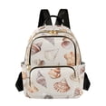 thumbnail image 1 of FORMRS Mini Backpack Purse for Women Quilted Travel Daypack Casual Shoulder Bag, Red Watercolor Seashells, 1 of 7