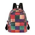 thumbnail image 1 of FORMRS Mini Backpack Purse for Women Quilted Travel Daypack Casual Shoulder Bag, Red and Purple Plaid Pattern, 1 of 7