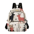 thumbnail image 1 of FORMRS Mini Backpack Purse for Women Travel Daypack Casual Shoulder Bag, Retro Christmas Forest, 1 of 7