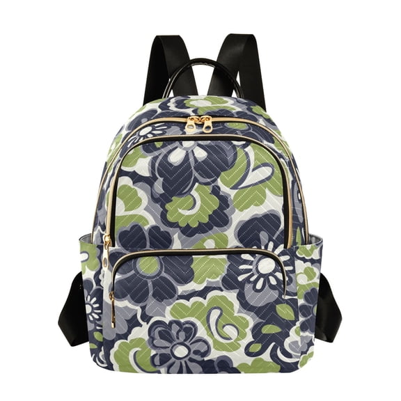 FORMRS Mini Backpack Purse for Women Quilted Travel Daypack Casual Shoulder Bag, Retro Floral Pattern