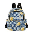 thumbnail image 1 of FORMRS Mini Backpack Purse for Women Travel Daypack Casual Shoulder Bag, Retro Plaid Lemon, 1 of 7