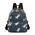 thumbnail image 1 of FORMRS Mini Backpack Purse for Women Travel Daypack Casual Shoulder Bag, Rocket Pattern, 1 of 7