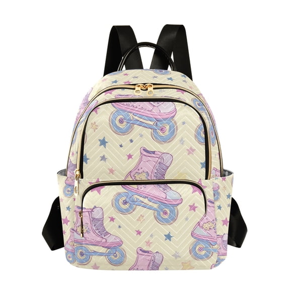 FORMRS Mini Backpack Purse for Women Quilted Travel Daypack Casual Shoulder Bag, Roller Disco