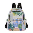 thumbnail image 1 of FORMRS Mini Backpack Purse for Women Quilted Travel Daypack Casual Shoulder Bag, Seaside Boat, 1 of 7
