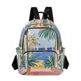 thumbnail image 1 of FORMRS Mini Backpack Purse for Women Travel Daypack Casual Shoulder Bag, Seaside Leaves, 1 of 7