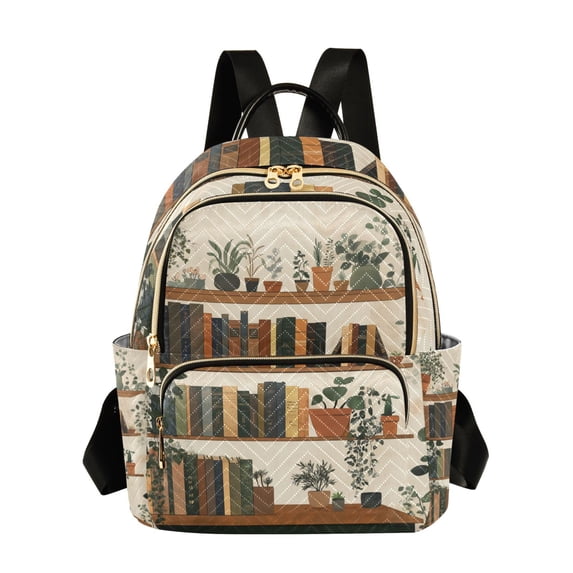 FORMRS Mini Backpack Purse for Women Quilted Travel Daypack Casual Shoulder Bag, Shelf Plants