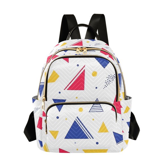 FORMRS Mini Backpack Purse for Women Travel Daypack Casual Shoulder Bag, Simple Triangles