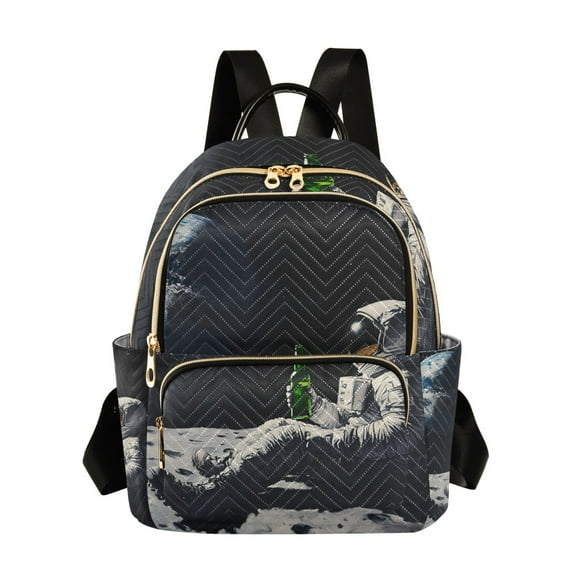 FORMRS Mini Backpack Purse for Women Travel Daypack Casual Shoulder Bag, Sitting on The Moon