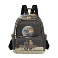 thumbnail image 1 of FORMRS Mini Backpack Purse for Women Travel Daypack Casual Shoulder Bag, Sitting on The Moon, 1 of 7