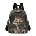 thumbnail image 1 of FORMRS Mini Backpack Purse for Women Travel Daypack Casual Shoulder Bag, Skeleton with Flowers Pattern, 1 of 7