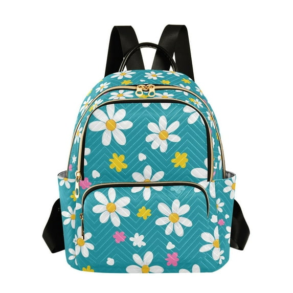 FORMRS Mini Backpack Purse for Women Quilted Travel Daypack Casual Shoulder Bag, Small Daisy