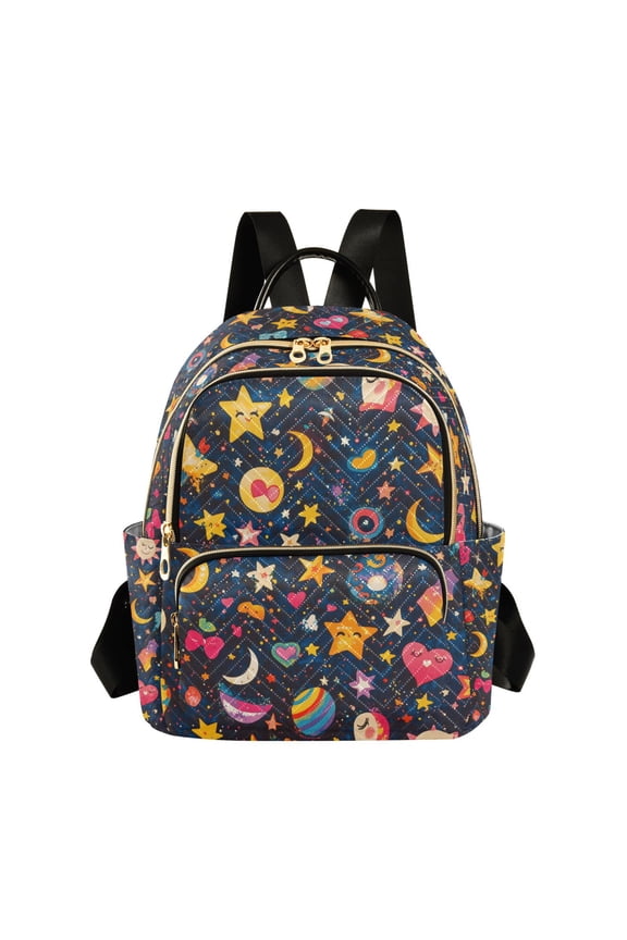 Mini Backpack Purse for Women Travel Daypack Casual Shoulder Bag, Small Space Pattern