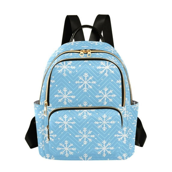 FORMRS Mini Backpack Purse for Women Travel Daypack Casual Shoulder Bag, Snowflake Pattern