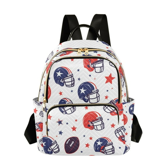 FORMRS Mini Backpack Purse for Women Travel Daypack Casual Shoulder Bag, Star Spangled Helmets
