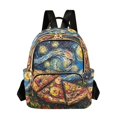 thumbnail image 1 of FORMRS Mini Backpack Purse for Women Quilted Travel Daypack Casual Shoulder Bag, Starry Pizza, 1 of 7