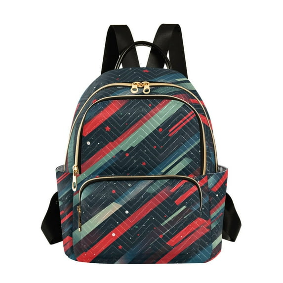 FORMRS Mini Backpack Purse for Women Travel Daypack Casual Shoulder Bag, Stars Abstract Lines