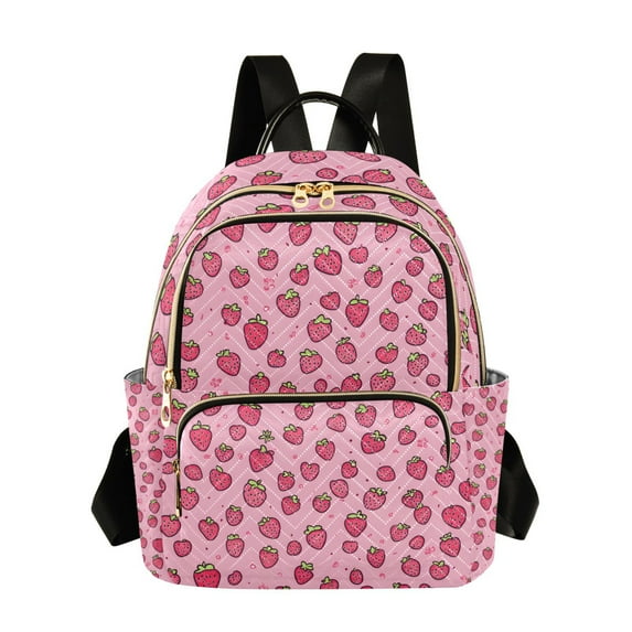FORMRS Mini Backpack Purse for Women Travel Daypack Casual Shoulder Bag, Strawberry Bliss
