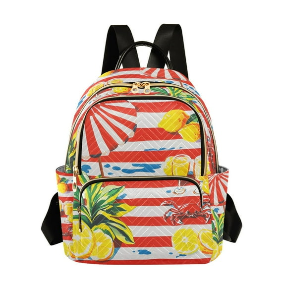 FORMRS Mini Backpack Purse for Women Quilted Travel Daypack Casual Shoulder Bag, Striped Lemon